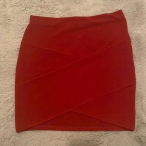 Red bandage bodycon skirt